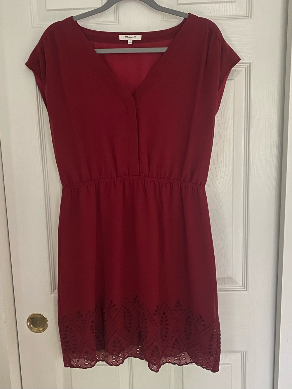 Madewell Short Sleeve V-Neck Mini Dress